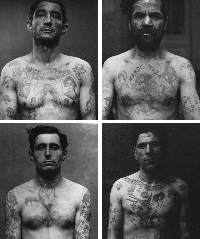 4 photos de mauvais garçons avec leurs tattoos